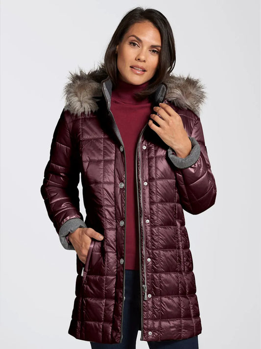Doudoune quilted with capuche and pockets zip