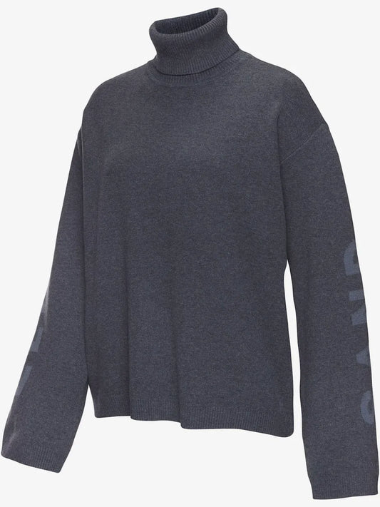 Sweater in tricot soft with collar rolled and sleeves longues