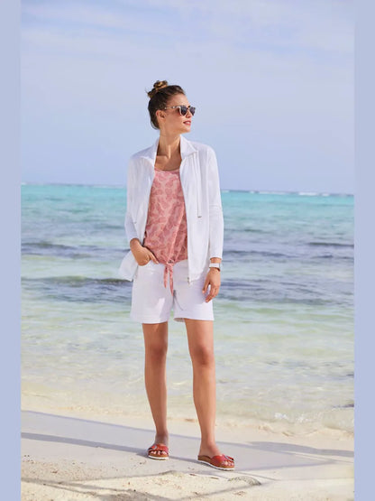 Shorts in denim cut straight with revers fabric extensible