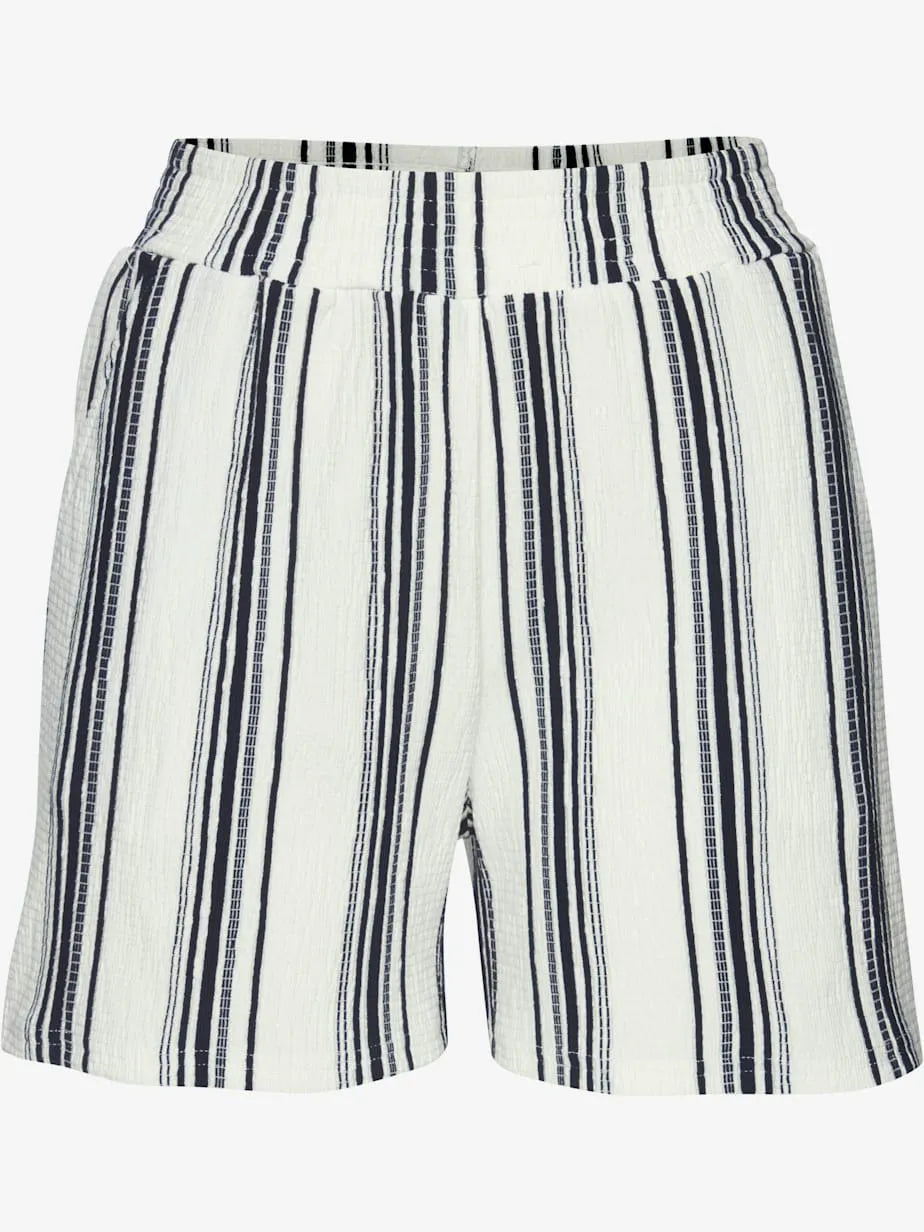 Shorts shorts casual with edges-ribs smocked extra-wide