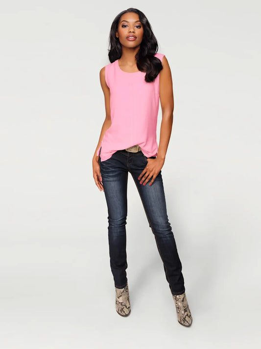 vest tops with collar ras du neck and jersey flowing