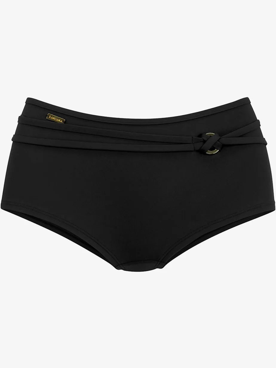 Bikini mini-shorts with belt decorative and anneau shiny