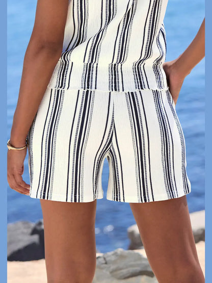 Shorts shorts casual with edges-ribs smocked extra-wide