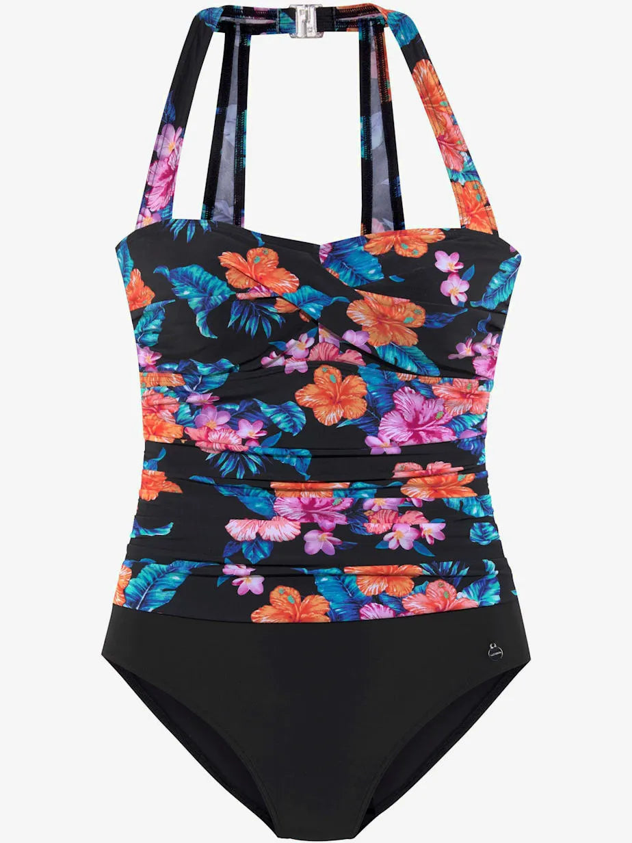 swimsuit with straps fantaisie and pattern floral