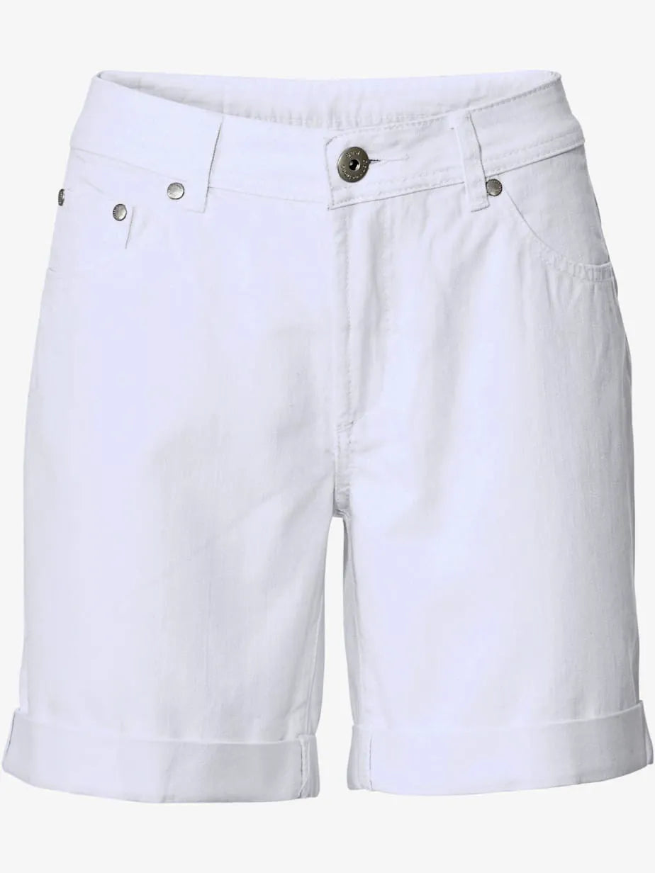 Shorts in denim cut straight with revers fabric extensible
