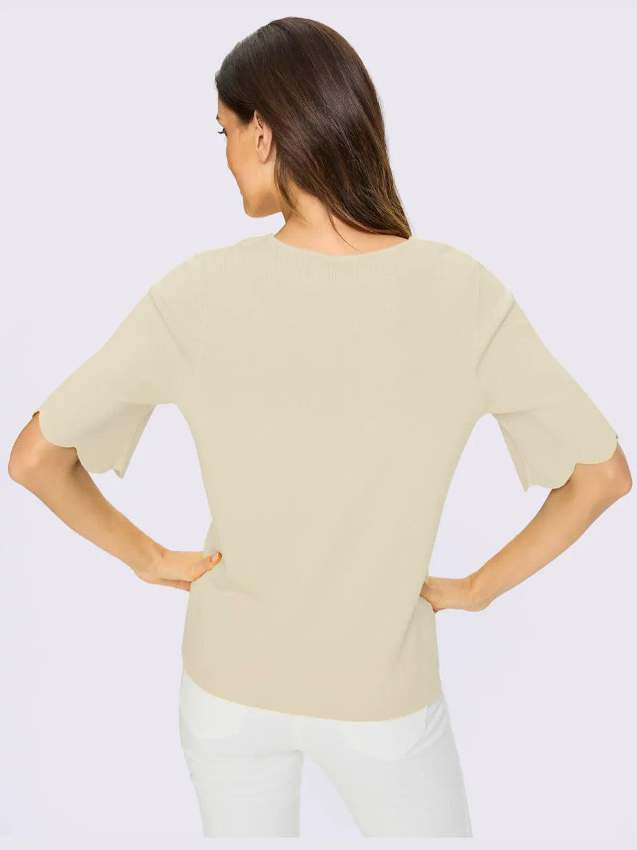 sweater in tricot fin with neckline square and sleeves chauve-souris