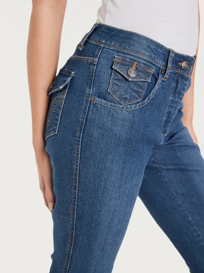 Corsaires in denim with Power Mesh and elasticity integrated
