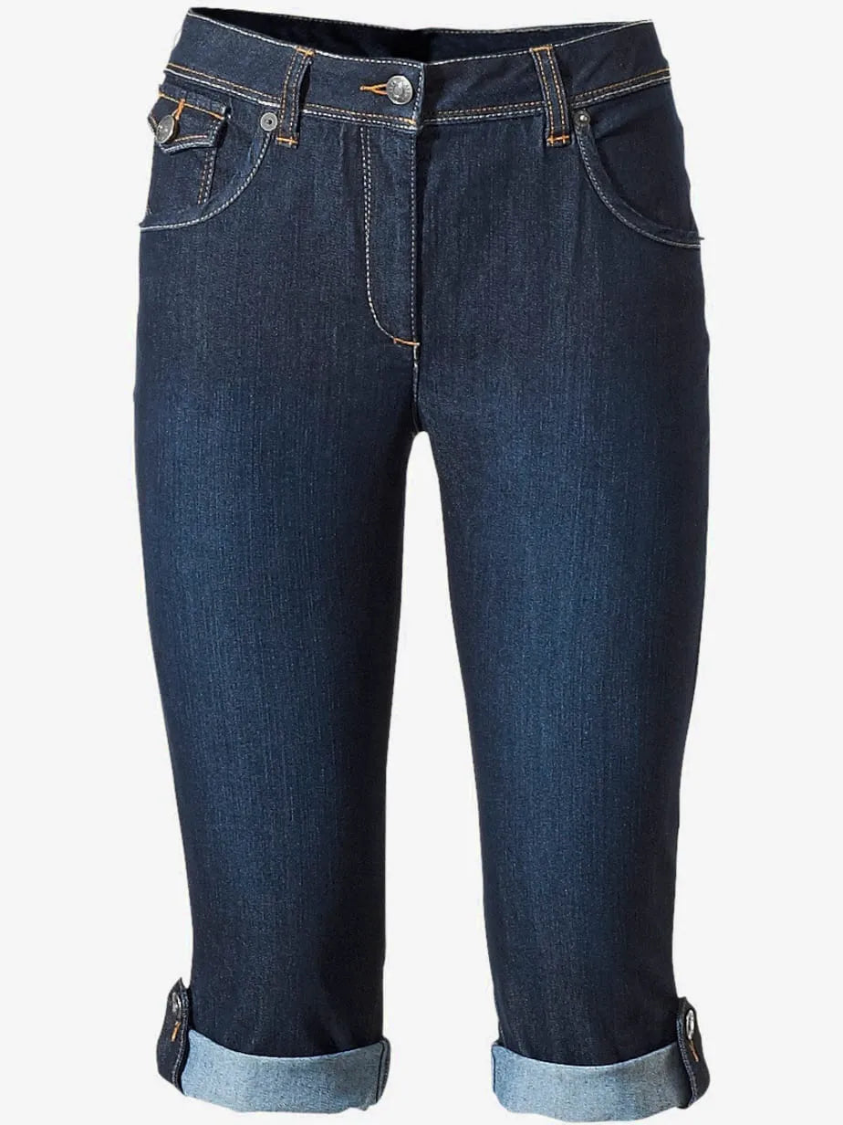 Corsaires in denim with Power Mesh and elasticity integrated