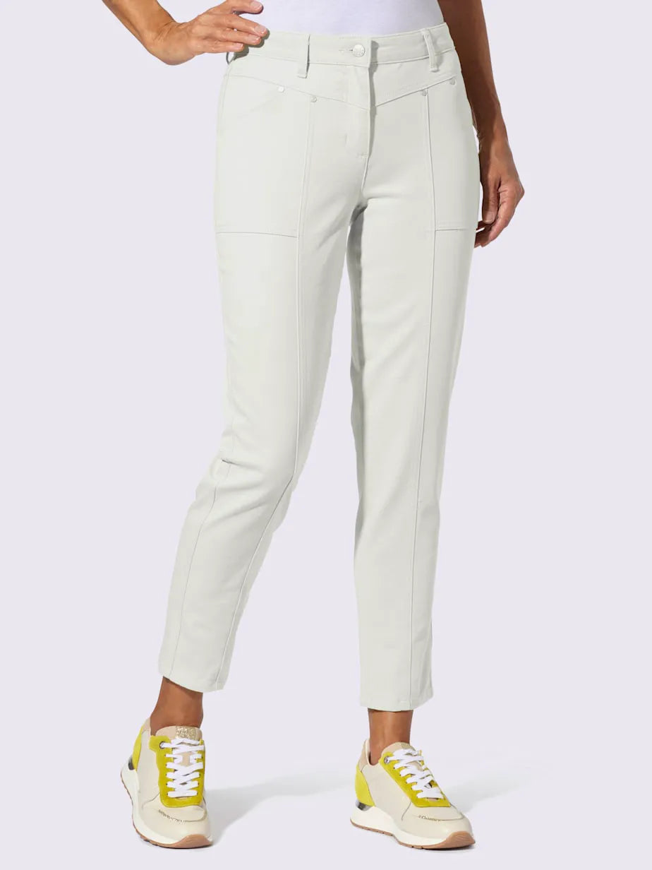 denim cut slim with belt gainante and pockets patch