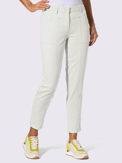 denim cut slim with belt gainante and pockets patch