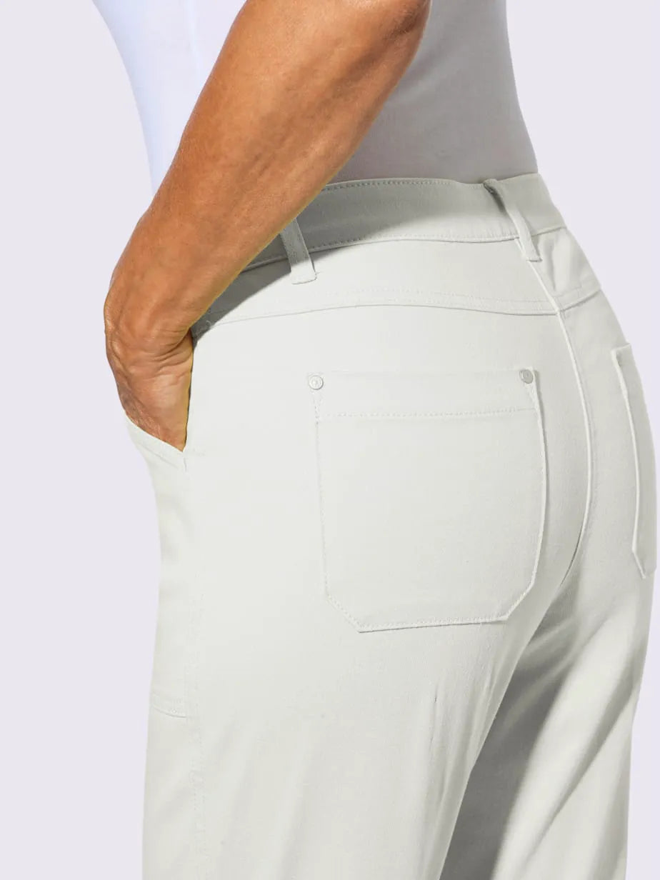 denim cut slim with belt gainante and pockets patch
