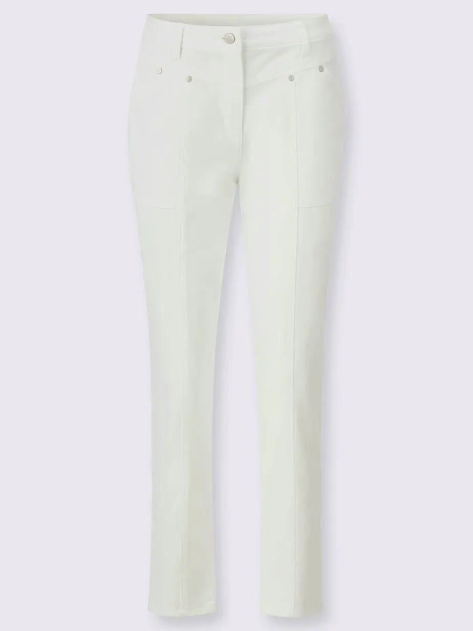 denim cut slim with belt gainante and pockets patch