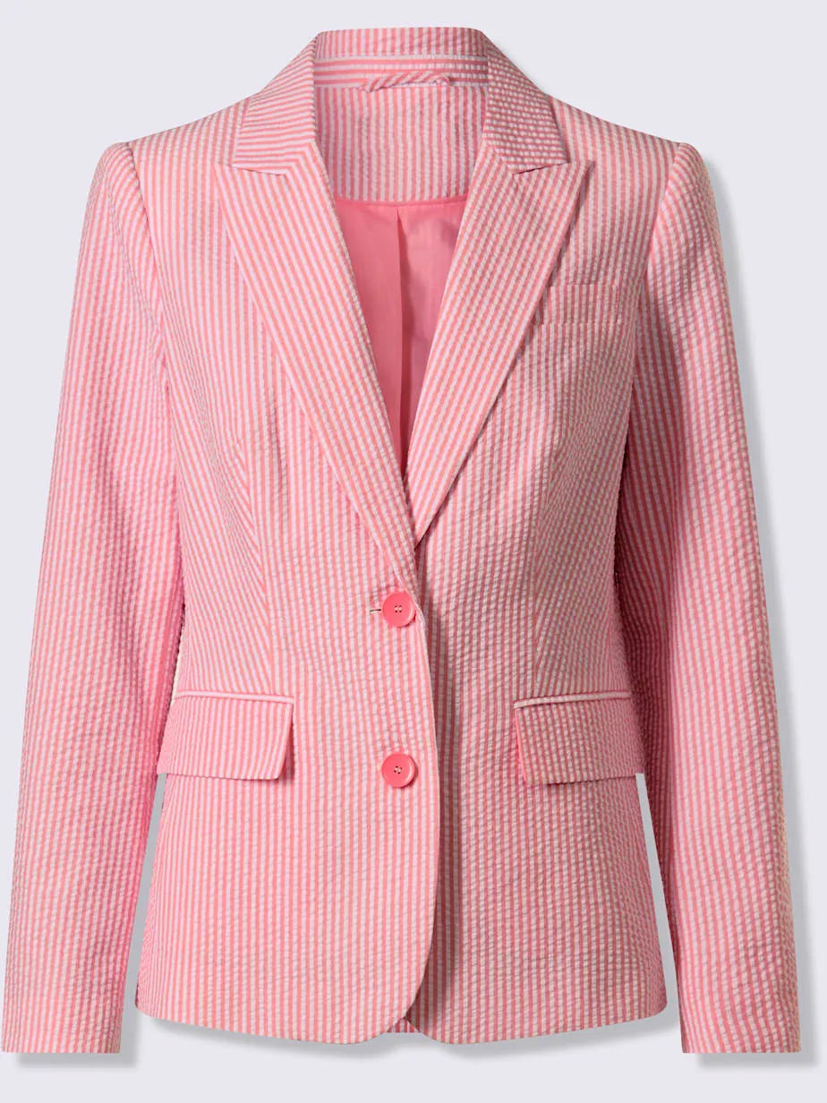 blazer light with stripes with collar with revers and sleeves longues
