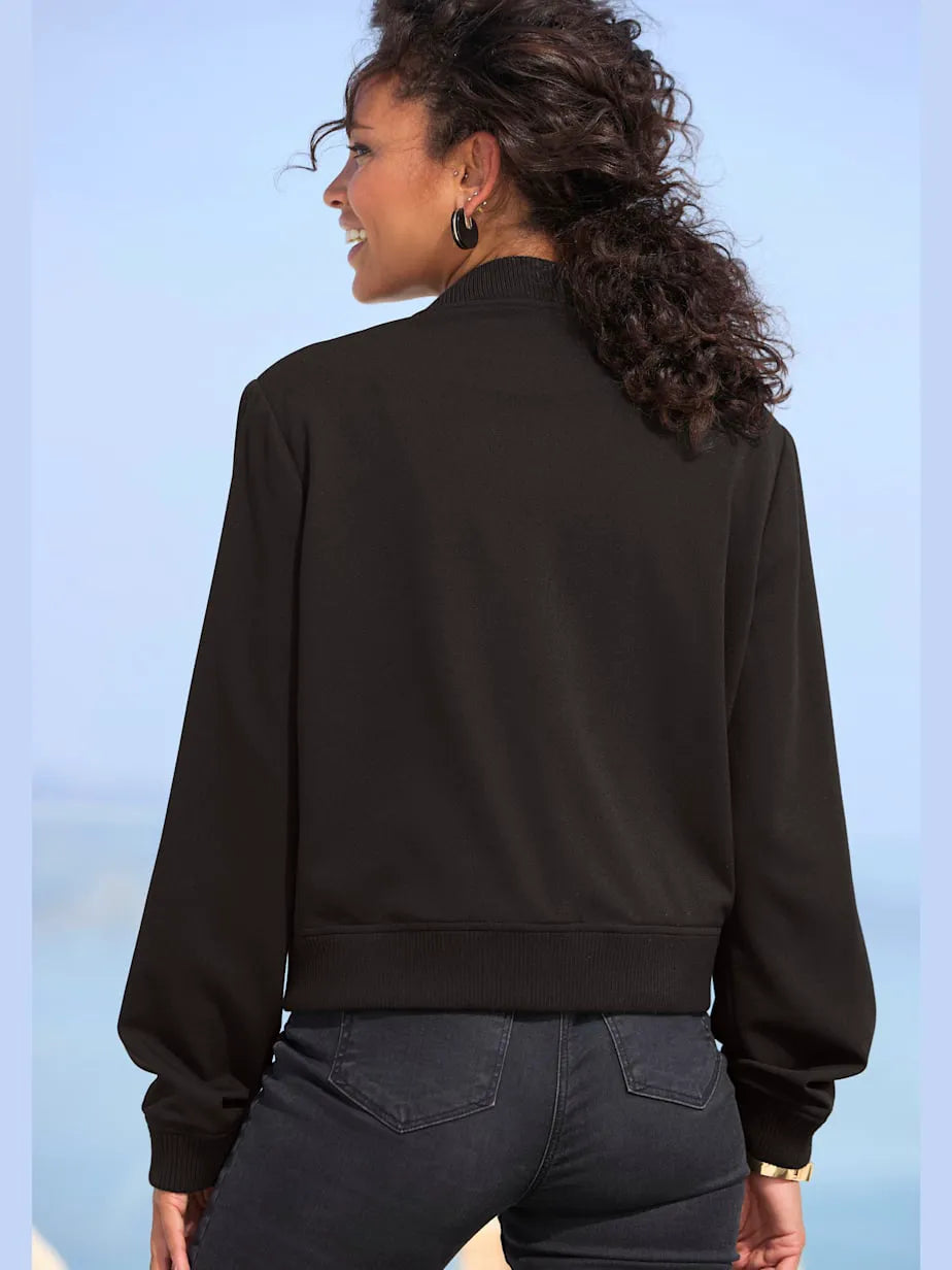 Bomber with collar montant and pockets fendues casual