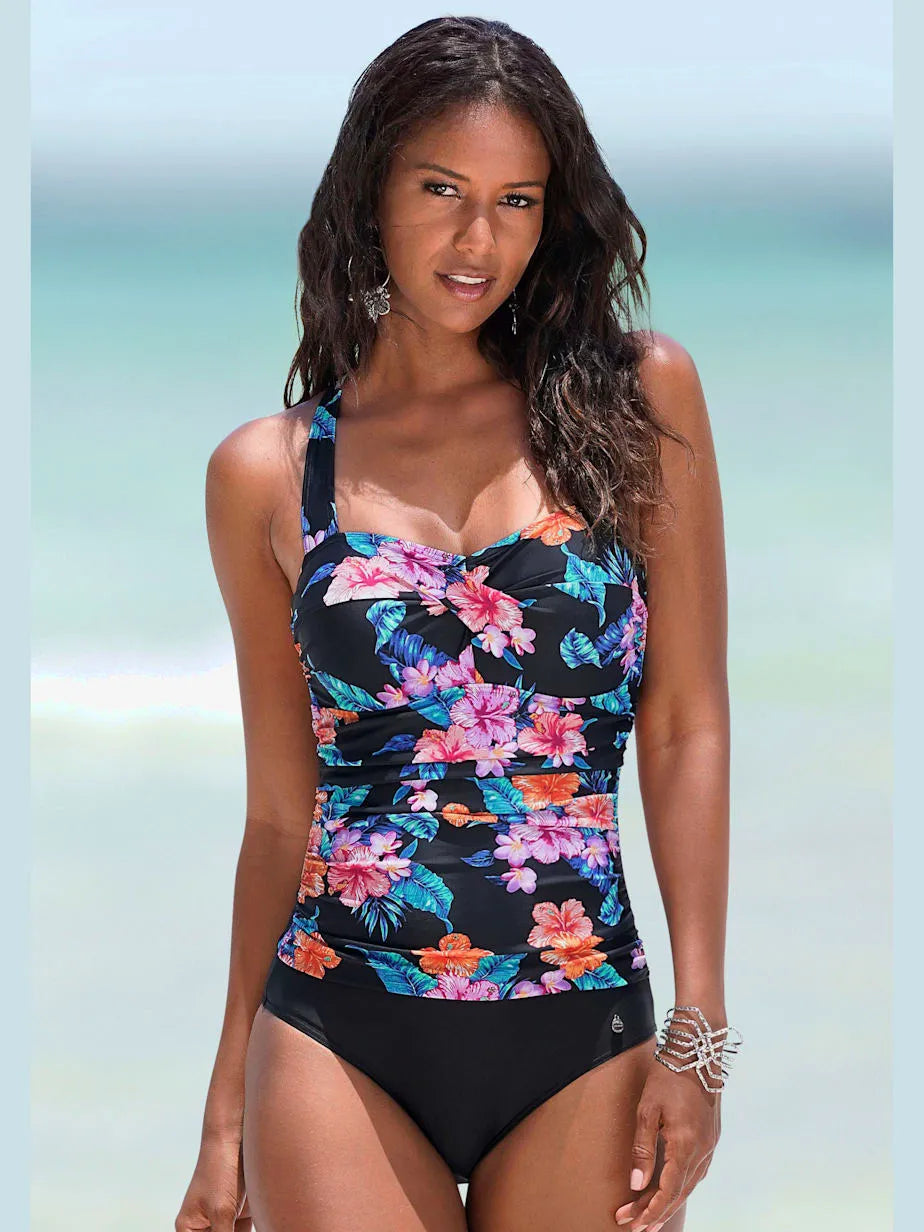 swimsuit with straps fantaisie and pattern floral