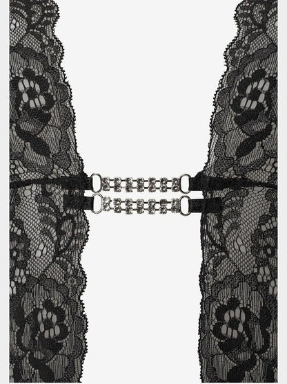 bodysuit with strap to the neck combined erotic in lace with jolie neckline profonde